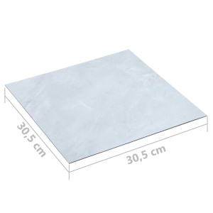 Plăci de pardoseală autoadezive, alb marmură, 5,11 m² PVC - Img 5