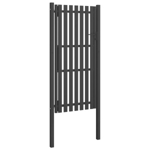 Poartă de gard grădină, antracit, 1 x 2,5 m, oțel - Img 2