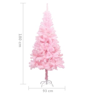 Pom de Crăciun artificial cu suport, roz, 180 cm, PVC - Img 5