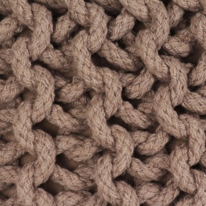 Puf tricotat manual, bumbac, 50 x 35 cm, maro - Img 2
