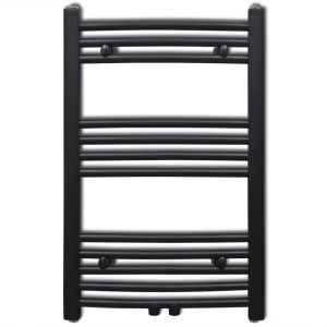 Radiator port-prosop incălzire baie, curbat, 500 x 764 mm, negru - Img 2