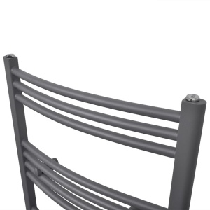 Radiator port-prosop incălzire centrală baie, curbat, 480x480 mm, gri - Img 3