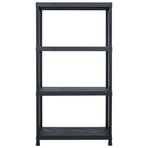 Raft de depozitare, negru, 60 x 30 x 138 cm, plastic, 100 kg - Img 2