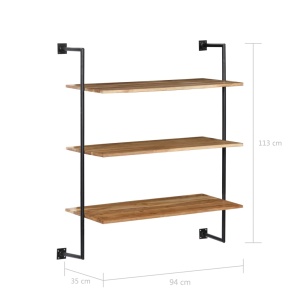 Raft de perete, 94x35x113 cm, lemn masiv de acacia - Img 5