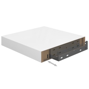 Raft de perete suspendat, alb extralucios, 23x23,5x3,8 cm, MDF - Img 6