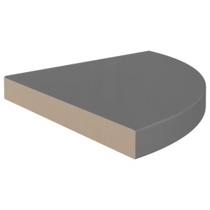 Rafturi colț perete, 4 buc., gri extralucios, 35x35x3,8 cm, MDF - Img 8