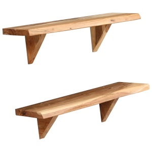 Rafturi de perete, 2 buc., 60x20x16 cm, lemn masiv de acacia - Img 7