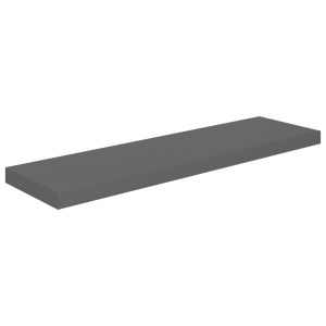 Rafturi de perete, 2 buc., gri extralucios, 90x23,5x3,8 cm, MDF - Img 4