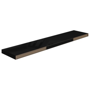 Rafturi de perete, 2 buc. negru extralucios 120x23,5x3,8 cm MDF - Img 6