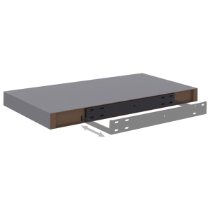 Rafturi de perete suspendate, 4 buc., gri, 50x23x3,8 cm, MDF - Img 7