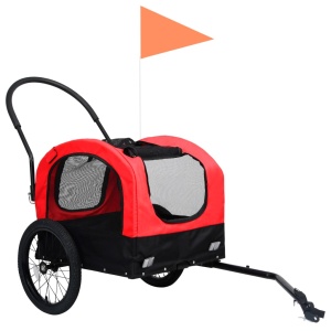 Remorcă bicicletă & cărucior 2-in-1 animale, roșu și negru - Img 3