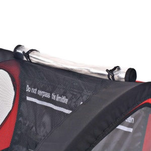 Remorcă de bicicletă pentru copii, roșu și negru, 30 kg - Img 3