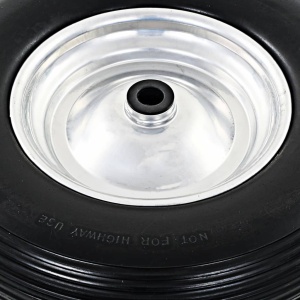 Roți de roabă cu osie, 2 buc, 4.00-8, PU solid, 390 mm - Img 2