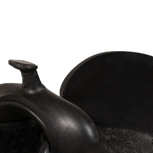 Șa Western, căpăstru &amp; pieptar, piele naturală, 12", negru - Img 7