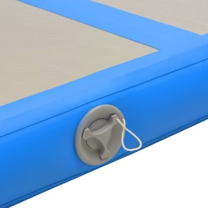 Saltea gimnastică gonflabilă cu pompă albastru 400x100x10cm PVC - Img 12