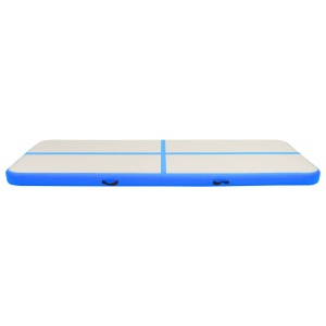 Saltea gimnastică gonflabilă cu pompă albastru 400x100x20cm PVC - Img 4