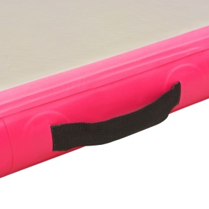 Saltea gimnastică gonflabilă cu pompă roz 600x100x10cm PVC - Img 9