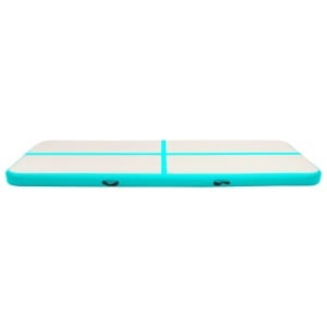 Saltea gimnastică gonflabilă cu pompă verde 300x100x15 cm PVC - Img 4