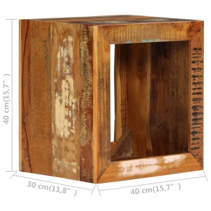 Scaun, 40x30x40 cm, lemn masiv reciclat - Img 7