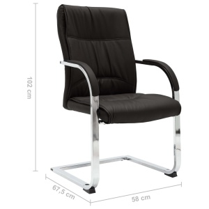 Scaun de birou tip consolă, negru, piele ecologică - Img 5
