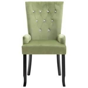 Scaun de bucătărie cu brațe, verde deschis, catifea - Img 4