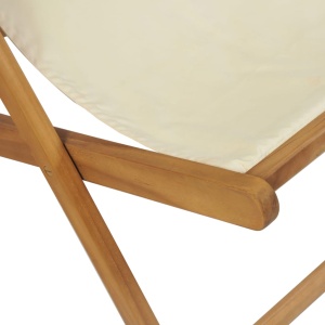 Scaun de exterior, crem, 56 x 105 x 96 cm, lemn de tec - Img 9