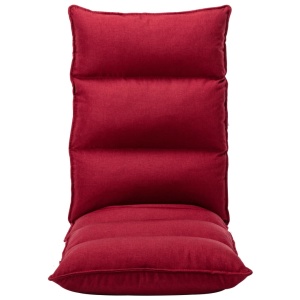 Scaun de podea pliabil, roșu vin, material textil - Img 2
