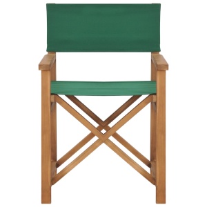 Scaun de regizor, verde, lemn masiv de tec - Img 2
