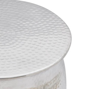 Scaun/Masă laterală din aluminiu bătut la ciocan, argintiu - Img 3