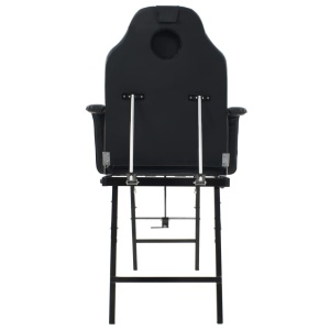 Scaun tratament facial, inlocuitor piele, 185x78x76 cm, negru - Img 4