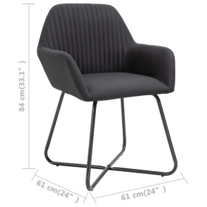 Scaune de bucătărie, 6 buc., negru, material textil - Img 7
