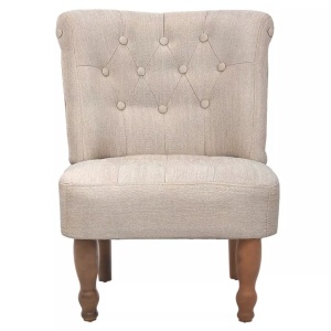 Scaune in stil franțuzesc, 2 buc., crem, material textil - Img 3