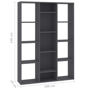 Separator cameră/Bibliotecă, gri, 100 x 24 x 140 cm, PAL - Img 6