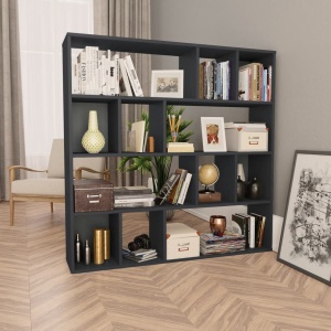 Separator cameră/Bibliotecă, gri, 110 x 24 x 110 cm, PAL