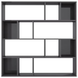 Separator cameră/Bibliotecă, gri lucios, 110 x 24 x 110 cm, PAL - Img 7