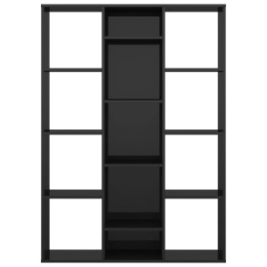 Separator cameră/Bibliotecă, negru lucios, 100x24x140 cm, PAL - Img 8