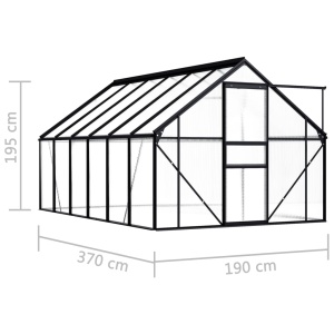 Seră, antracit, 7,03 m², aluminiu - Img 5