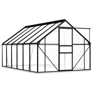 Seră cu cadru de bază, antracit, 7,03 m², aluminiu - Img 2