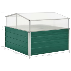 Seră, verde, 100 x 100 x 77 cm, oțel galvanizat - Img 6