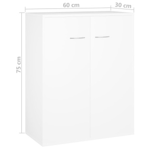 Servantă, alb, 60 x 30 x 75 cm, PAL - Img 6