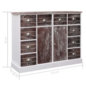 Servantă cu 10 sertare, maro, 113 x 30 x 79 cm, lemn - Img 10