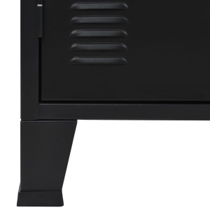 Servantă, stil industrial, negru, 120 x 35 x 70 cm, metal - Img 7