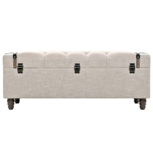 Set bancă depozitare 3 buc, lemn masiv și oțel, 112x37x45 cm - Img 6