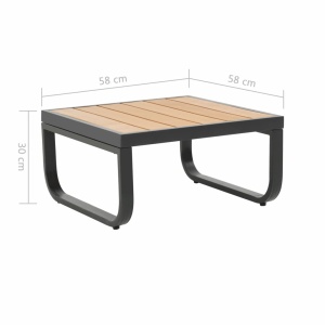 Set canapea de grădină colțar cu perne, 2 piese, aluminiu, WPC - Img 11