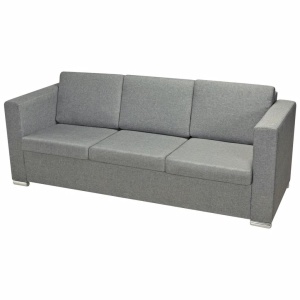 Set canapele, 2 piese, gri deschis, material textil - Img 6