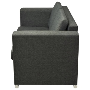 Set canapele, 3 piese, gri inchis, material textil - Img 9