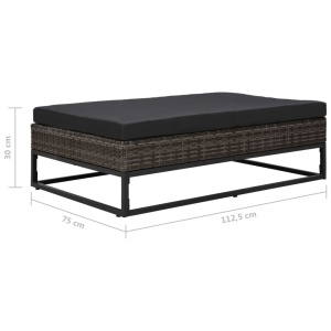 Set canapele de grădină cu perne, 5 piese, gri, poliratan - Img 11