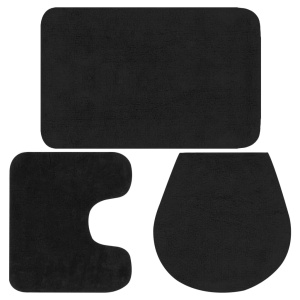 Set covorașe baie, 3 piese, antracit, textil