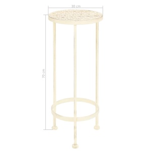 Set cu suport plante, 3 piese, stil vintage, metalic, alb - Img 7