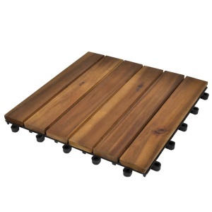 Set dale din lemn de salcâm cu model vertical 30 x 30 cm, 20 buc.